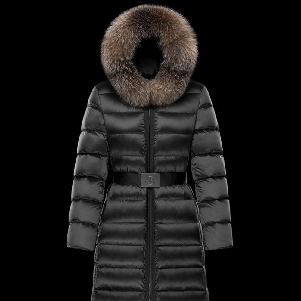 Moncler Tinuviel Belted Fur-Puffer Coat